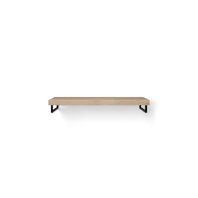 Looox Wood collection plan sous vasque - 120x46cm - Avec porte-serviettes noir mat - Chêne massif Old grey