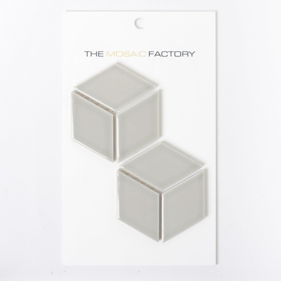 SAMPLE The Mosaic Factory Paris carreau de mosaïque 48x81x6mm carreau mural pour intérieur et extérieur bucket porcelaine brillant gris clair