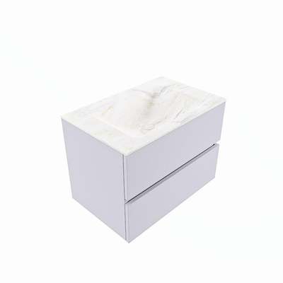 Mondiaz VICA-DLUX ensemble de meuble de salle de bain - 70cm - meuble sous-vasque cale - 2 tiroirs - lavabo encastrée cloud milieu - sans trous de robinet - version haute de 60cm - ostra