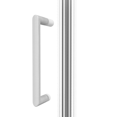 FugaFlow Eccelente Vetro Porte de douche - 60x200cm - charnières - poignée de porte - plat - verre de sécurité clair - Blanc mat