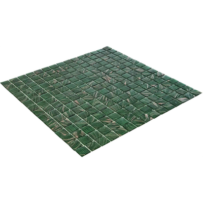 The Mosaic Factory Amsterdam mozaïektegel - 32.2x32.2cm - wand en vloertegel - Vierkant - Glas Medium Green glans