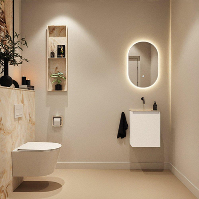MONDIAZ TURE-DLUX 40cm toiletmeubel Talc. EDEN wastafel Frappe positie midden. Zonder kraangat.