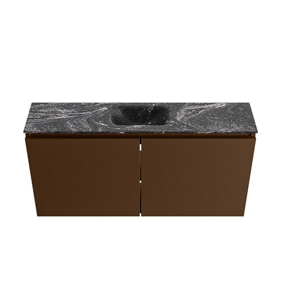 MONDIAZ TURE-DLUX 100cm toiletmeubel Rust. EDEN wastafel Lava positie midden. Zonder kraangat.
