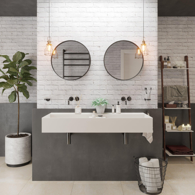 Ideavit SolidBliss Lavabo 120x45x16cm 0 trous de robinet Solid surface blanc mat