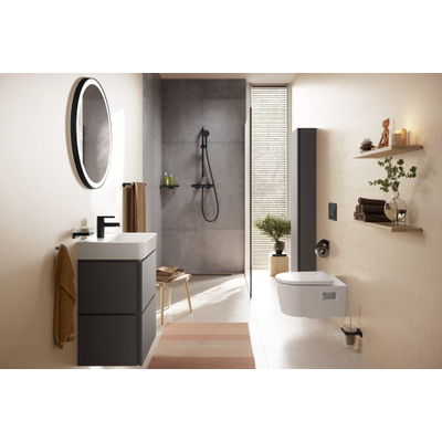 Hansgrohe Xarita Lite S Miroir - 70cm - rond - éclairage led - capteur - noir mat