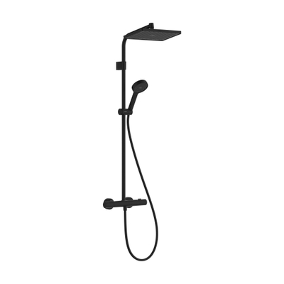 Hansgrohe Activera Q colonne de douche - 29x18cm - thermostatique - ecosmart - noir mat