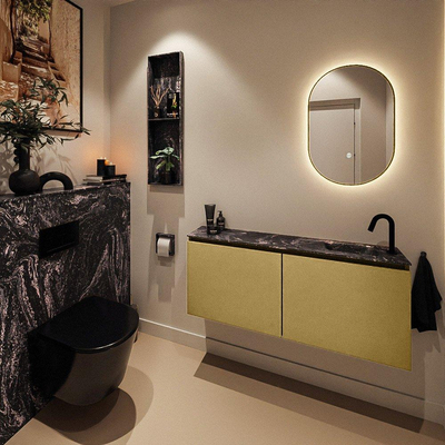 MONDIAZ TURE-DLUX Meuble toilette - 120cm - Oro - EDEN - vasque Lava - position droite - 1 trou de robinet