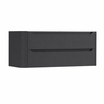 H&R Badmeubelen Juice Meuble sous lavabo - 120x45x50cm - angle gauche arrondi - 2 tiroirs - poignée intégrée - anthracite mat