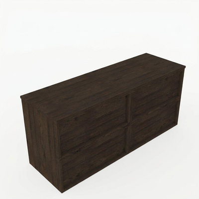 Saniclass Holz Frame Badkamermeubelset - 140x45x62cm - houten topblad - zonder kraangat - 4 lades - mat eiken charcoal (hout)