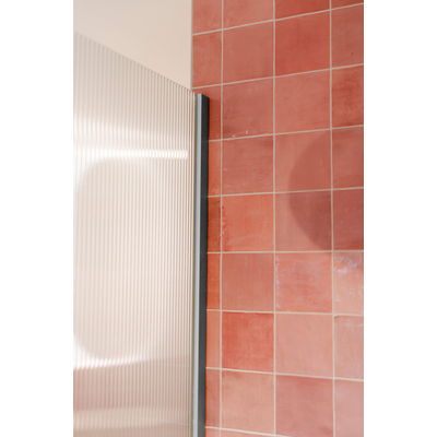 Fortifura Galeria Douche à l'italienne - 70x200cm - Verre nervuré - Bras plafond - Acier inoxydable brossé