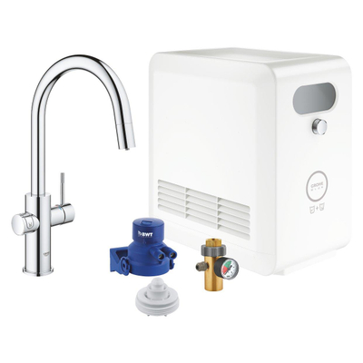 Grohe Blue Professional Keukenkraan - C-uitloop - 1-gats - filterfunctie - plat licht of bruisend water - velvet - zwart