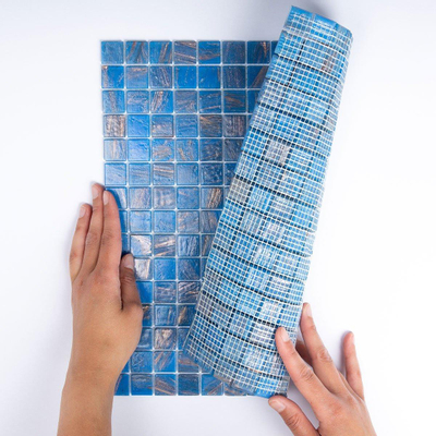 La Mosaic Factory Amsterdam carreau mosaïque - 32,2x32,2cm - carrelage mural et de sol - Carré - Verre bleu brillant