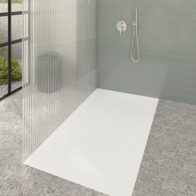 Villeroy & Boch Ecora douchebak - 160x90x4.5cm - afvoer korte zijde - stone white (wit)