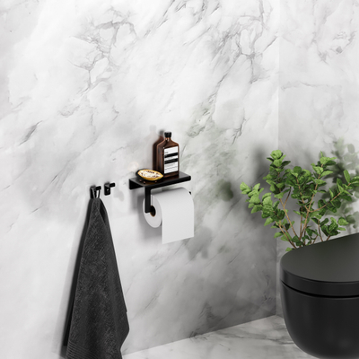 Clou Fold porte-rouleau de papier toilette sans clapet modèle courbé noir mat
