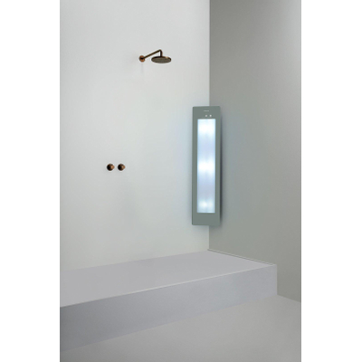 Sunshower Round Medium Plus infrarouge + lumière UV en saillie incl. kit d'installation angle 140x33x25cm Organic Grey