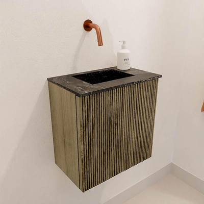 Mondiaz JOYA-DLUX 40cm toiletmeubel - kleur Dusk - Wastafel FAYE positie Midden Zonder kraangat kleur Lava.