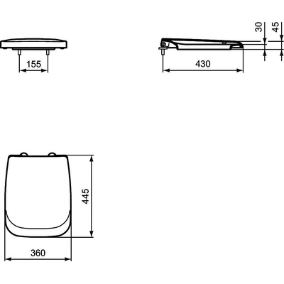 Ideal Standard Ventuno closetzitting met softclose deksel wit