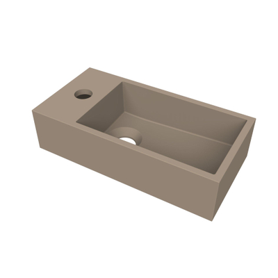 Arcqua Flair lave-mains - 36x18x9cm - marbre de synthèse - 1 trou de robinet - à gauche - truffe mat