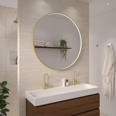 INK SP24 spiegel – Ø100 cm – indirecte LED – spiegelverwarming – Goud mat