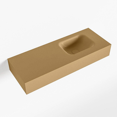 Mondiaz LEX Fontaine - 80x30x12cm - lavabo à droite - sans trous de robinet - Solid Surface - Oro