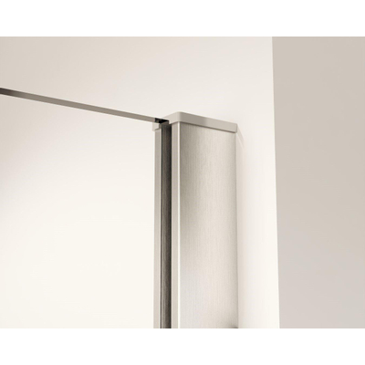 Fortifura Galeria inloopdouche - 110x200cm - helder - glas - wandarm - PVD - geborsteld RVS