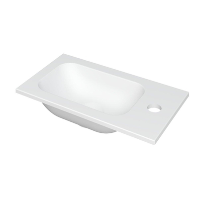 INK Enter Lavabo compact - 40x22x1cm - 1 trou de robinet - polystone blanc mat