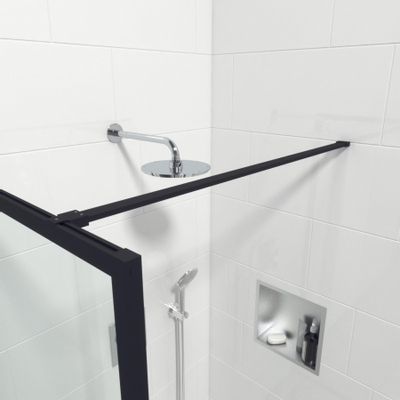 Marenza Bellini Inloopdouche - 120x200cm - veiligheidsglas - rookglas - frame rondom - anti kalk - mat zwart