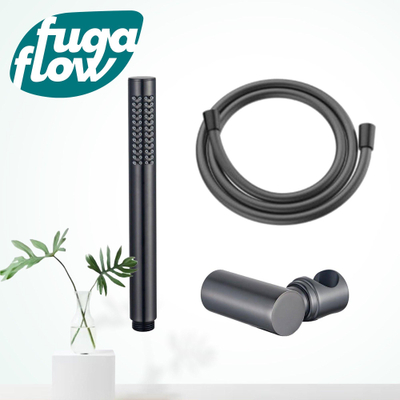 FugaFlow Eccelente Sobrado Badkamer handdoucheset incl staafhanddouche - houder - slang glad gunmetal PVD