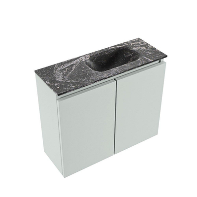 MONDIAZ TURE-DLUX Meuble de toilette 60 cm Greey. Lavabo EDEN Lava position à droite. Sans trou de robinet.