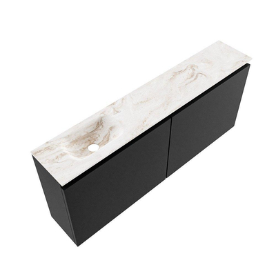 MONDIAZ TURE-DLUX Meuble WC 120 cm Urban. EDEN vasque Frappe position gauche. Sans trou de robinet.