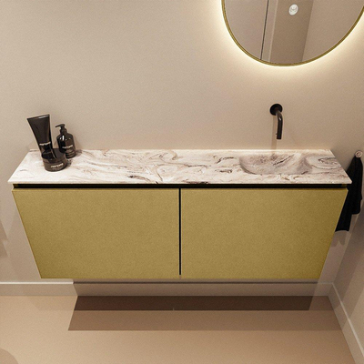 MONDIAZ TURE-DLUX 120cm toiletmeubel Oro. EDEN wastafel Glace positie rechts. Zonder kraangat.