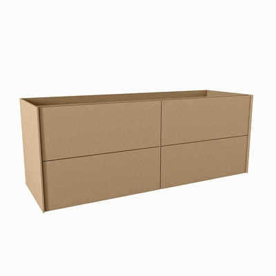 Mondiaz TENCE Meuble sous vasque - 130x45x50cm - 4 tiroirs - softclose - 2 découpes gauche et droite - push to open - Oro