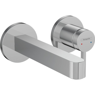 Hansgrohe Finoris 1 greeps wastafelkraan - inbouw - voorsprong 168 mm - met afvoerplug - hoogglans chroom