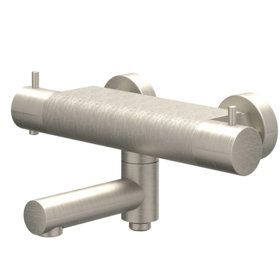 IVY Bond Mitigeur thermostatique de bain apparent - bec de baignoire pivotant - inverseur - Cooltouch - Nickel brossé PVD