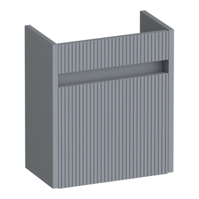 BRAUER Adore Wavy meuble lave-mains - 40x45x22cm - avec 1 porte sans poignée ouvrant vers la droite gris mat