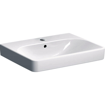 Geberit Smyle lavabo carré avec trou pour robinet avec trop-plein 60x48x16.5cm blanc