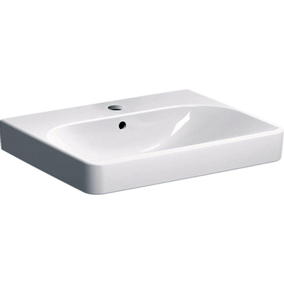 Geberit Smyle wastafel - 60cm - 1 kraangat - met overloop - wit