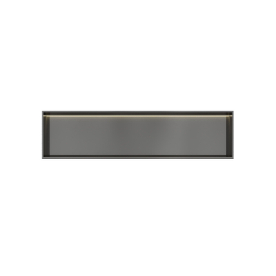 Hotbath &MORE Inbouwbox of inbouwnis - 30x120x10 - met LED - IP44 - PVD - geborsteld gunmetal (antraciet)