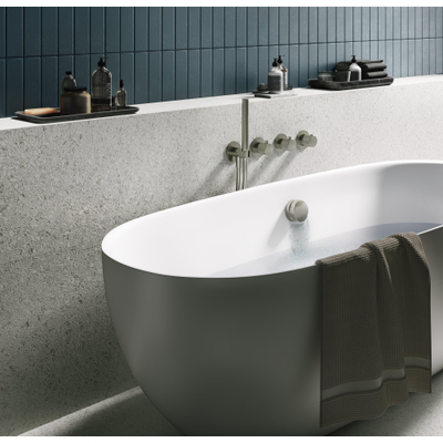 Hotbath Mate trop-plein de baignoire rallongé avec combinaison de remplissage nickel brossé