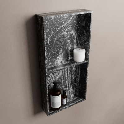 Mondiaz EASY Niche salle de bains - 59.5x8x29.5cm - à encastrer ou à monter - 2 compartiments - Lava