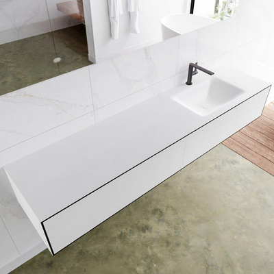 Mondiaz Lagom Meuble avec 2 tiroir 190x30x45cm vasque Cloud droite 1 trou de robinet Solid Surface Urban