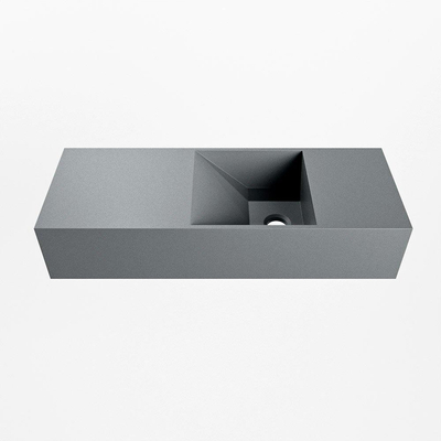 Mondiaz TYNE Fontaine - 60x23x12cm - lavabo droit - sans trous de robinet - solid surface - Plata