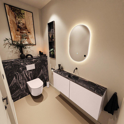 MONDIAZ TURE-DLUX 120cm toiletmeubel Rosee. EDEN wastafel Lava positie midden. Zonder kraangat.