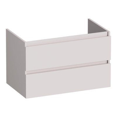 BRAUER Joy meuble sous-lavabo 80 2 tiroirs softclose - sans poignée - 1 découpe pour siphon - sable mat