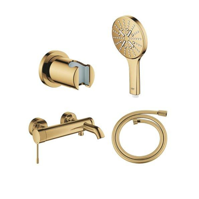 GROHE Essence New bad-/douchekraan met 3 standen handdoucheset en doucheslang cool sunrise