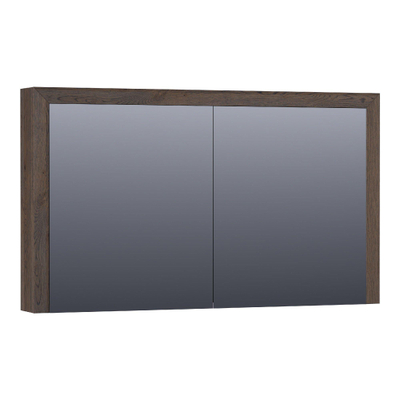 BRAUER Massief eiken spiegelkast 120x70x15cm met 2 links- en rechtsdraaiende spiegeldeuren Hout Black oak