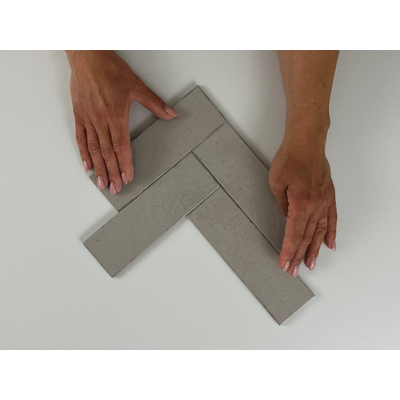 Equipe Cerámicas Kalma carreau mural - 6x18.6cm - Morchella brillant (gris)