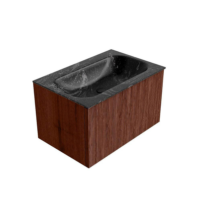 Mondiaz KURVE-DLUX Ensemble de meuble salle de bain - 70x46x40cm - 1 tiroir - lavabo en solid surface - milieu - 1 trou de robinet - Ruby
