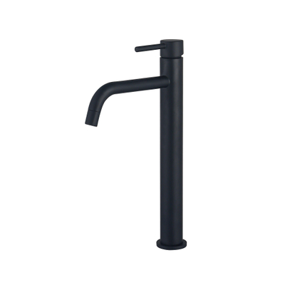 Fortifura Calvi Slim wastafelkraan - opbouw - hoog - 1-gats - voorsprong 16.8cm - mat zwart