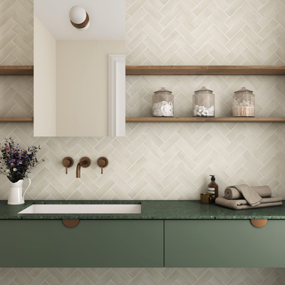 SAMPLE Terravito Ardeno Koko voor wand- en vloertegel - 150x50cm - 8mm - Crème